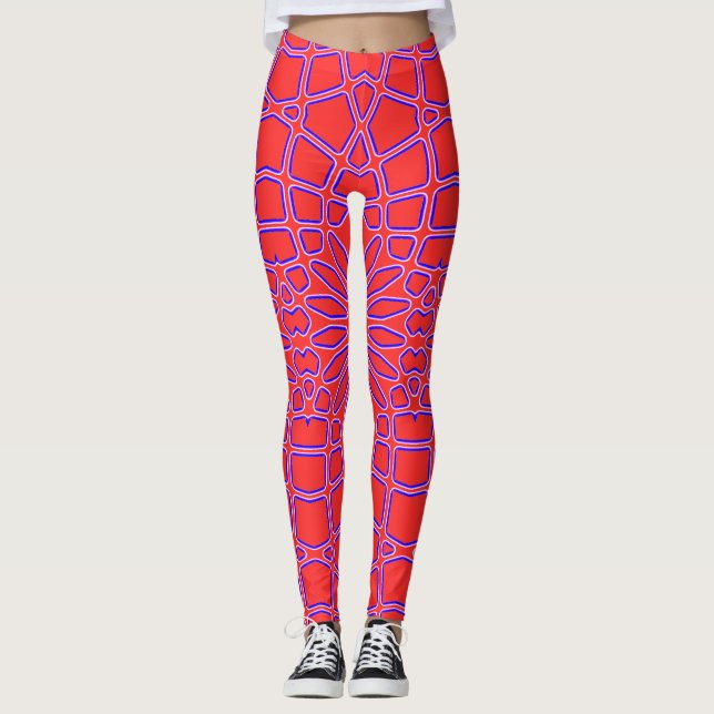 Leggings Mono patrón geométrico lindo "Ratti_Creative_Arts" (Anverso)