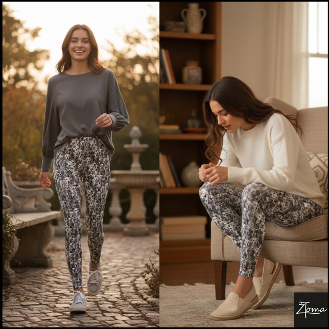 Leggings Monochrome Crowded Dog Face Breed Pattern (Subido por el creador)