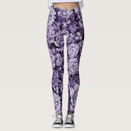 Leggings Monocromáticos Peonies en azul - marina