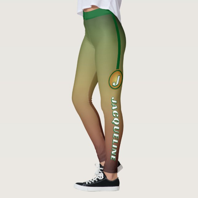Leggings MONOGRAM GRADIENTE VERDE con nombre Ombre (Izquierda)