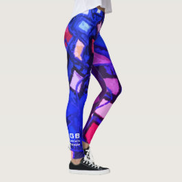Leggings Monograma azul marino morado color de moda femenin