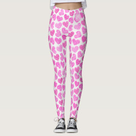 Leggings Monograma de El día de San Valentín cardíaco rosad