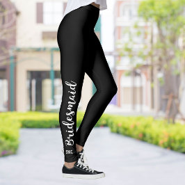 Leggings Monograma de la dama de honor personalizado | Colo