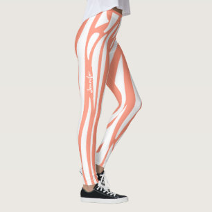 Leggings Monograma de moda de patrón de cebra rayado de cor