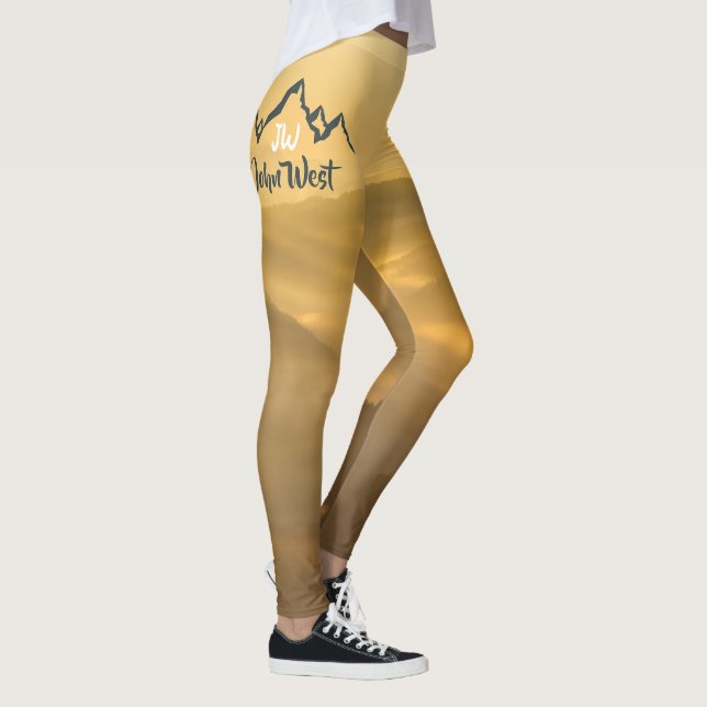Leggings Monograma de montañas personalizables de amanecer  (Derecha)