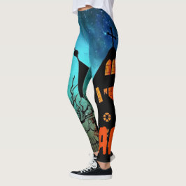 Leggings Monograma de Naranja nocturno de Brujas de Hallowe