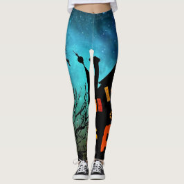 Leggings Monograma de Naranja nocturno de Brujas de Hallowe