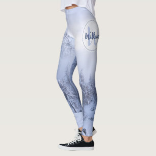 Leggings Monograma de niebla del bosque de abeto de inviern
