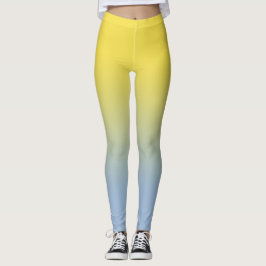Leggings Monograma elegante de degradado amarillo a azul cl