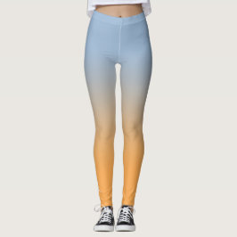 Leggings Monograma elegante de gradiente azul claro a Naran