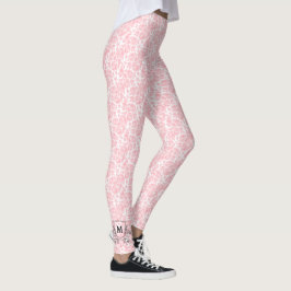 Leggings Monograma elegante del patrón Rosa rosado