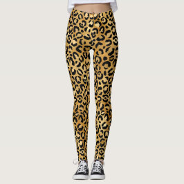 Leggings Monograma personalizado de impresión de leopardo m