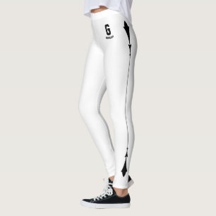 Leggings Monograma personalizado elegante con acentos blanc