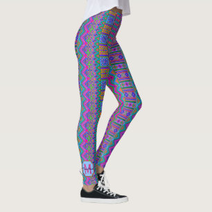 Leggings Monograma tribal azteca brillante Moda Giratoria o