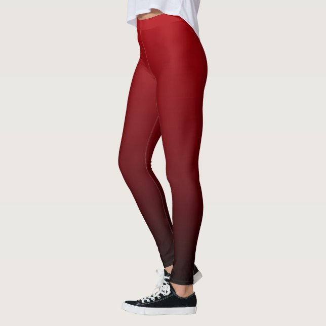 Leggings monogramas abstractos de marsala maroon burgundy g (Izquierda)