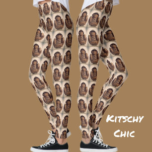 Leggings Monos tallados en coco retro kitsch chic
