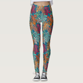 Leggings monstera deliciosa peacock