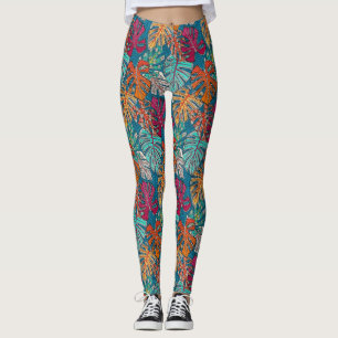 Leggings monstera deliciosa peacock