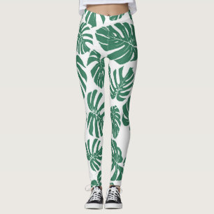 Leggings Monstera se deja sin costura, con un patrón decora