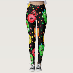 Leggings Monstruos acuarelas: Patrón sin costura