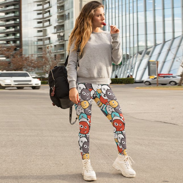 Leggings Monstruos de dibujos animados coloridos (Subido por el creador)
