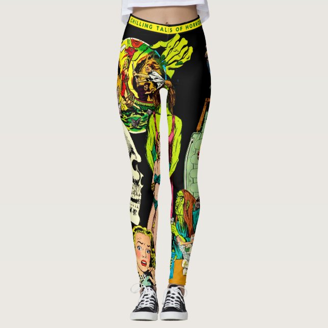Leggings Monstruos de esqueleto bruja alteró el colegio de  (Anverso)