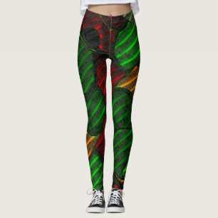 Leggings ¿Montaje abstracto de imágenes? Rayo, rojo, verde,