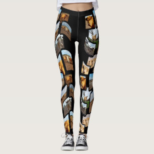 Leggings Montaje De Vacas Altas Y Blancas,