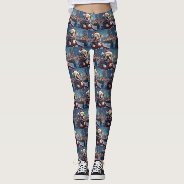 Leggings Montaña Rusa Bulldog Navidad (Anverso)
