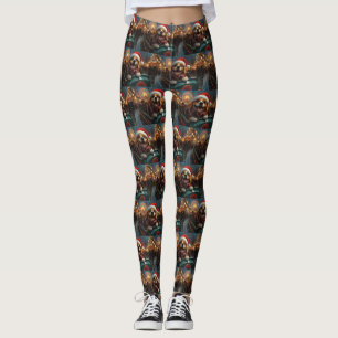 Leggings Montaña Rusa De Perro Beagle Navidad
