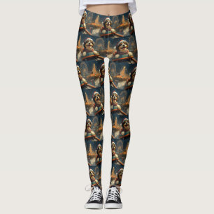 Leggings Montaña Rusa de Perro Bernedoodle Navidad
