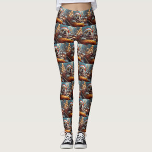 Leggings Montaña Rusa De Perro Bullmastiff Navidad 