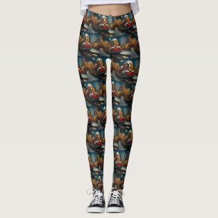 Leggings Montaña Rusa Perro Basset Hound Navidad