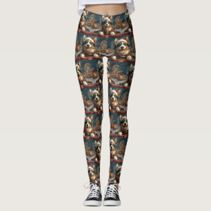 Leggings Montaña Rusa Perro Blue Heeler Navidad