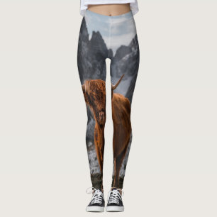 Leggings Montañas de vacas escocesas: fotografía de la natu