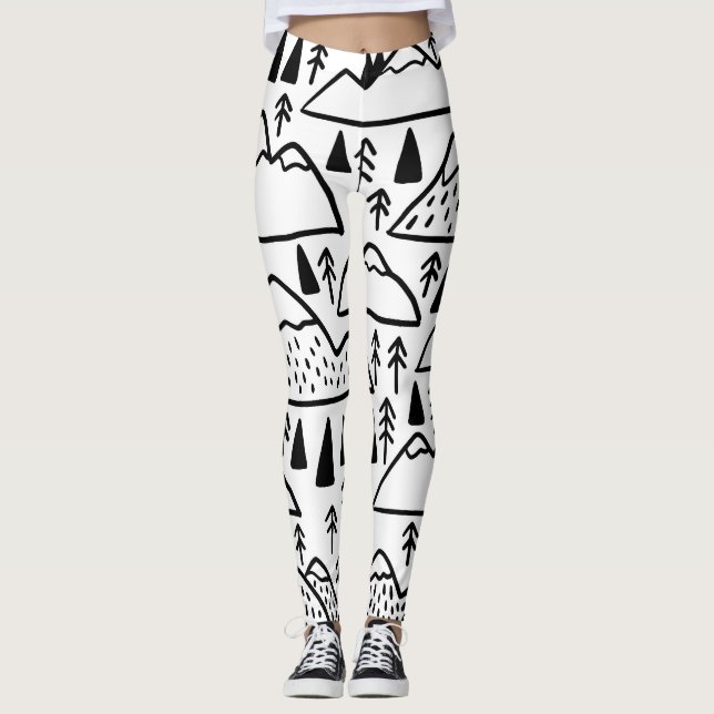 Leggings Montañas y árboles de época. (Anverso)