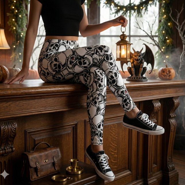 Leggings Montón de Calaveras Ojo Rojo ID222 (Subido por el creador)