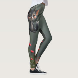 Leggings Moonlit Mischief Forest Spirit of Crimson Bloom. 