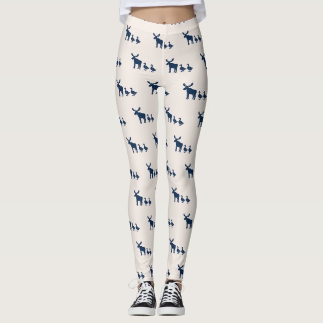 Leggings Moose and Ducks Pattern (Anverso)