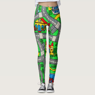 Leggings Moqueta nostálgica de pista Car Road, nostalgia de