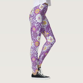 Leggings Morado, amarillo y magenta floral