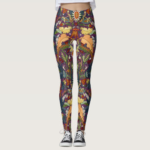 Leggings Morado de damasco victoriano