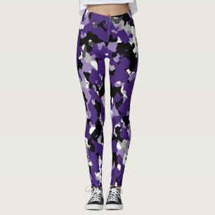 Leggings Morado Gris Negro Blanco Camuflaje Camo Estampado