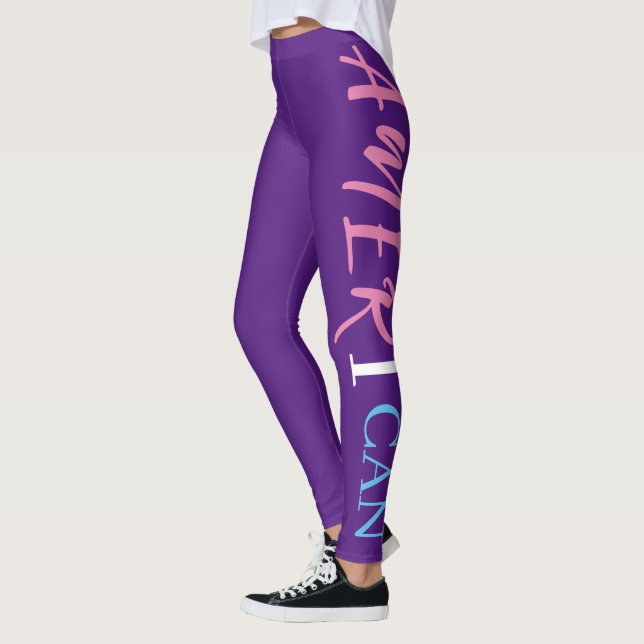 Leggings Morado rosa azul blanco negro mujer afroamericana (Izquierda)