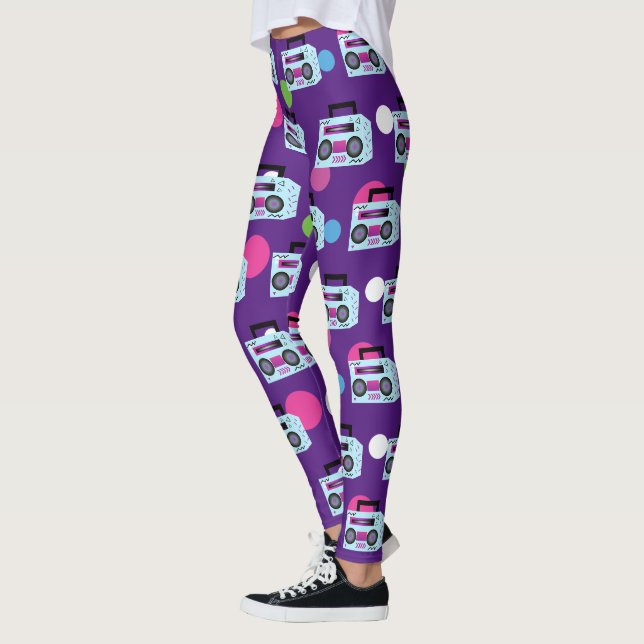 Leggings Morados de Puntos para Disfraz de Hallowe (Izquierda)