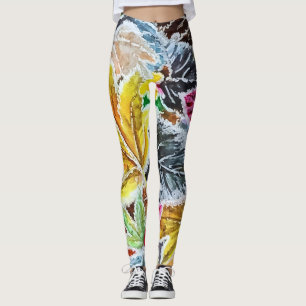 Leggings Moreno escarpado de hojas de otoño coloridas - Art