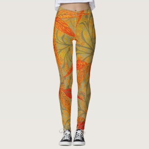Leggings Morris & Co. Patrón de Bambú Godwin Naranja y Salv