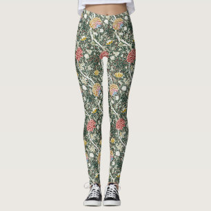 Leggings Morris Cray Vintage Flor de Floral Diseño Verde