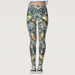 Leggings Morris - Pájaro de fresa y patrón floral