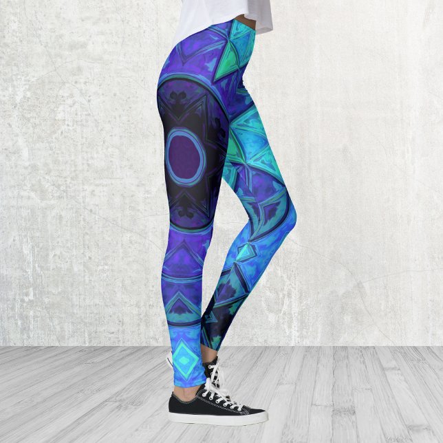 Leggings Mosaic Mandala Azul y Púrpura (Subido por el creador)